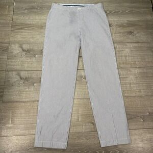 Brooks Brothers Pants 34x34 Men Genuine Seersucker Clark Blue White Straight Leg